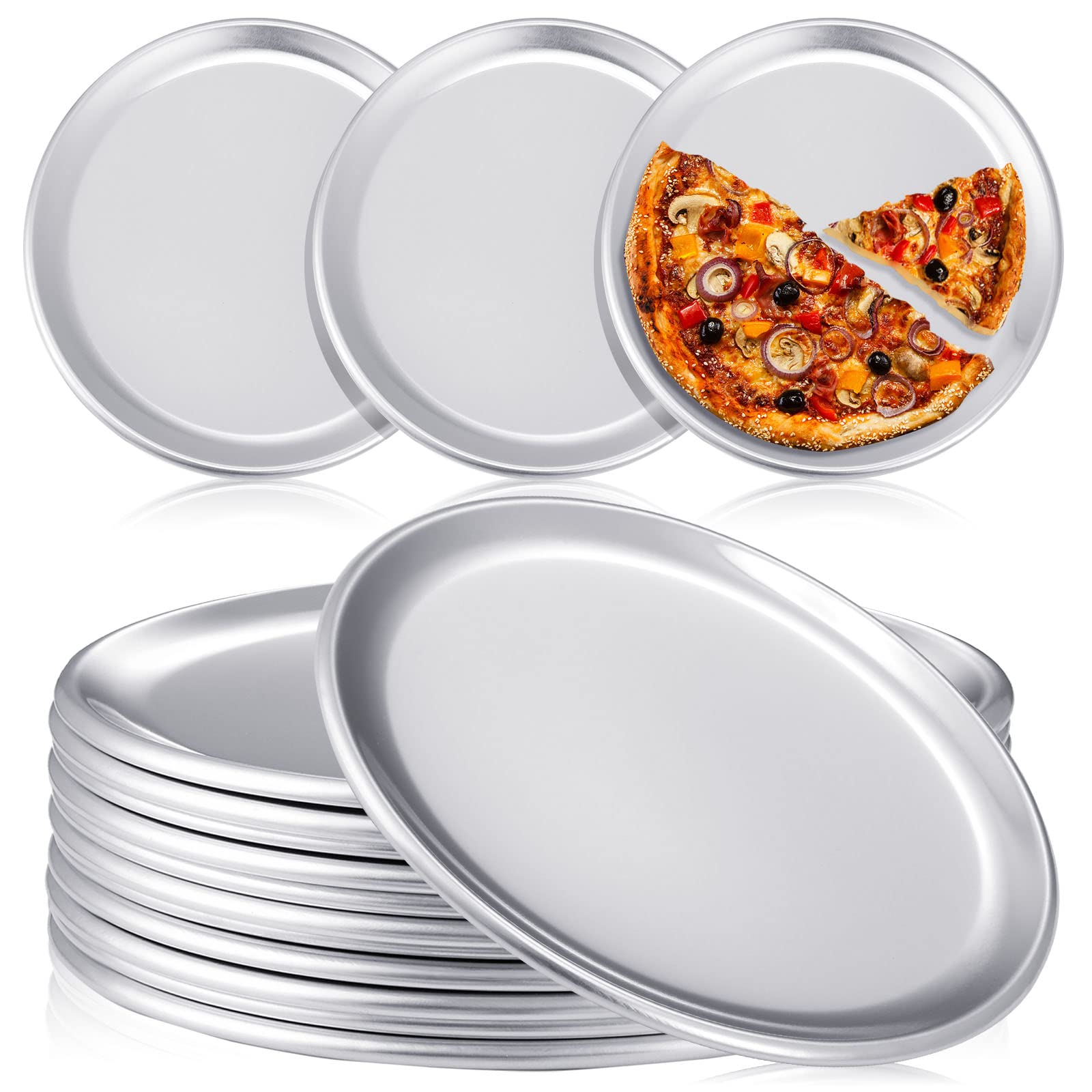 Pizzaplåt 20 cm – 12-pack Runda Bakplåtar i Aluminium för Pizza, Paj & Bakning