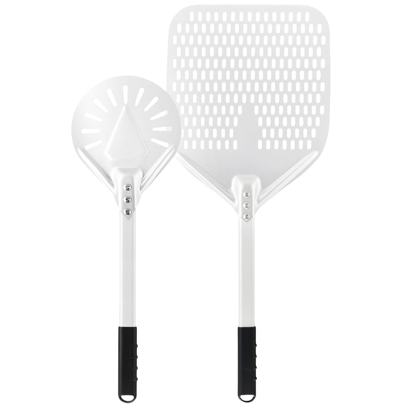 Pizzaspadeset 14" & 8" – Perforerade Pizzaspadar i Aluminium med Metallhandtag